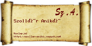 Szollár Anikó névjegykártya