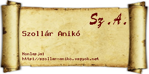 Szollár Anikó névjegykártya